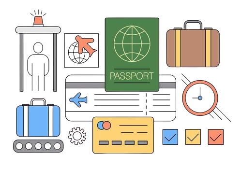 set of plane travel icons in thin line style removebg preview